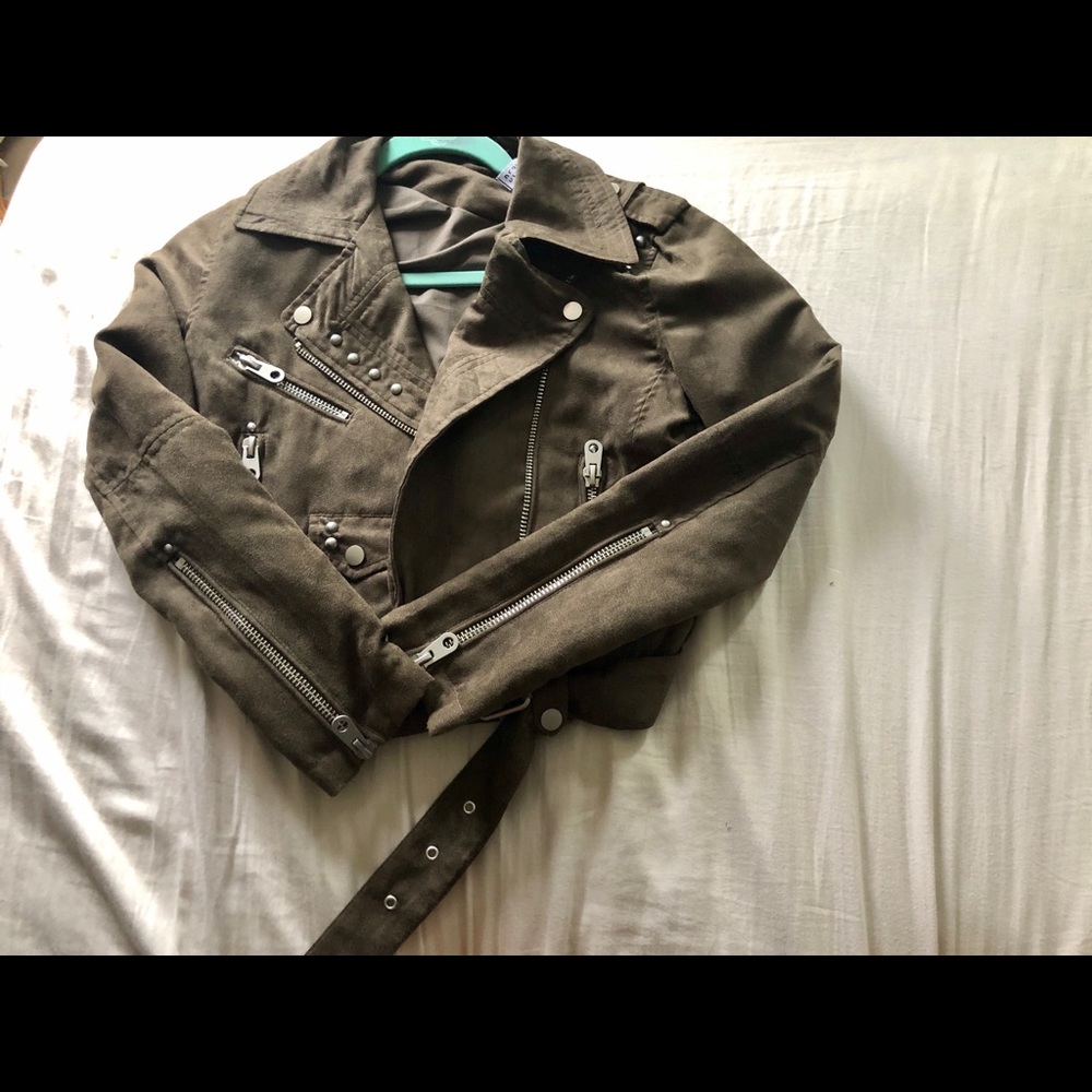 Design Lab Faux Suede Moto Jacket